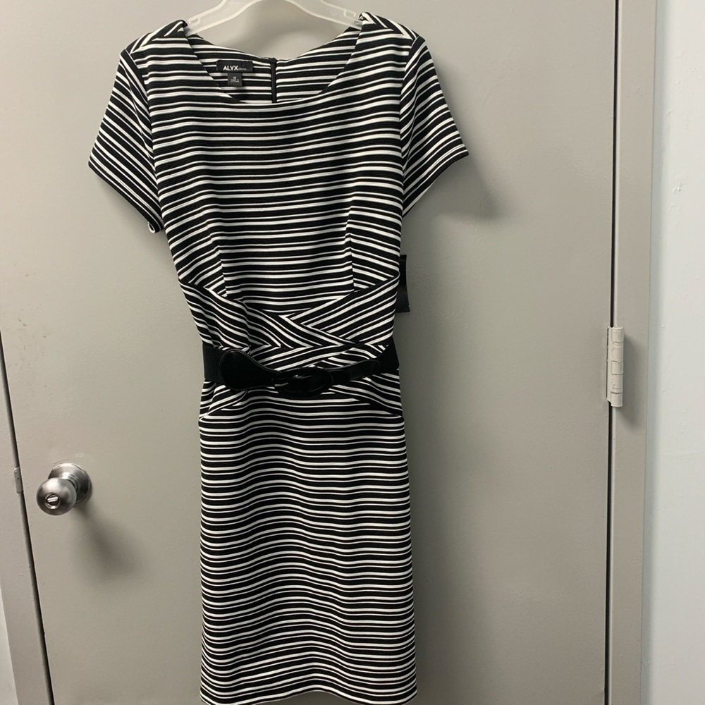 Alyx Black and White Stripe Dress NWT Sz 16